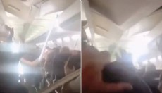 Yolcu uçağında korku dolu anlar: Kabinin tavanı çöktü