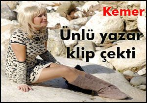 Rus yazar Kemer'de klip çekti
