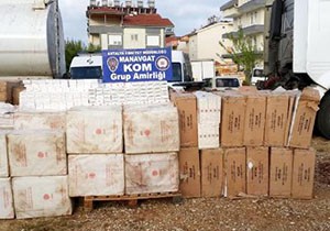 Manavgat'ta kaçak sigara operasyonu