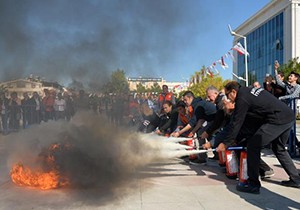 Muratpaşa'da yangın tatbikatı