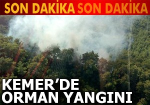 Kemer'de orman yangını