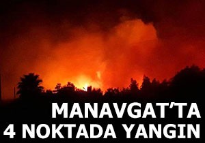 Manavgat'ta 4 noktada yangın