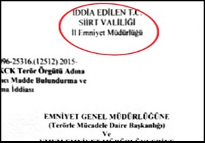 'İddia edilen T.C Siirt Valiliği’