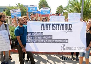Öğrencilerden yurt eylemi